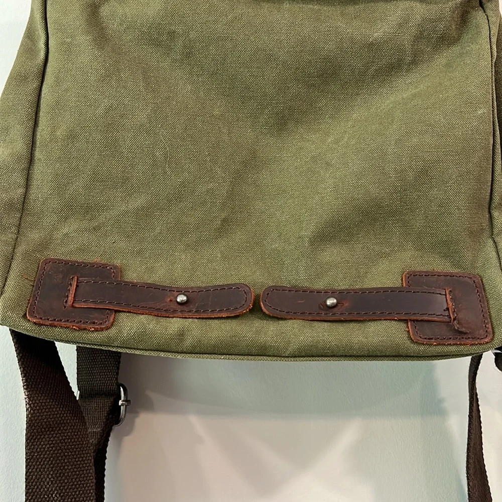 Olive Green Canvas Backpack - Classic,‎ 11x4” depth